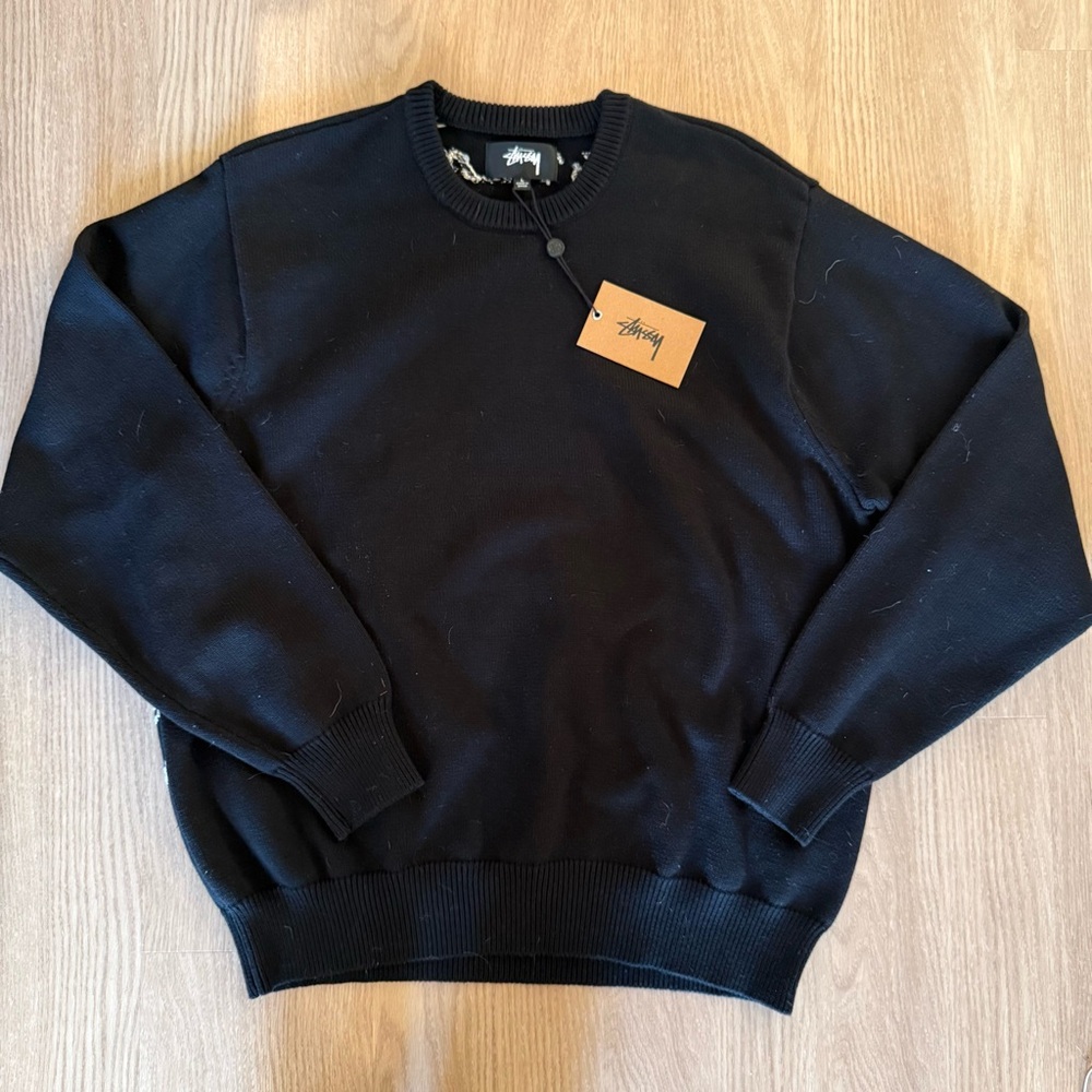 Stussy Men’s Black Laguna Icon Crewneck Sweater - Archive Store Edition - Picture 2 of 6